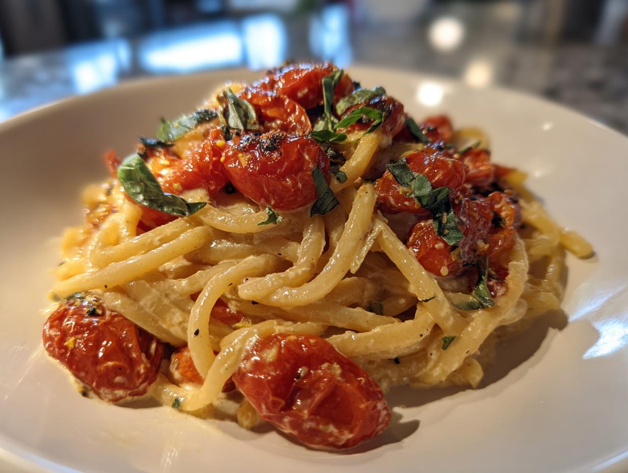creamy roasted tomato ricotta pasta - detail 3