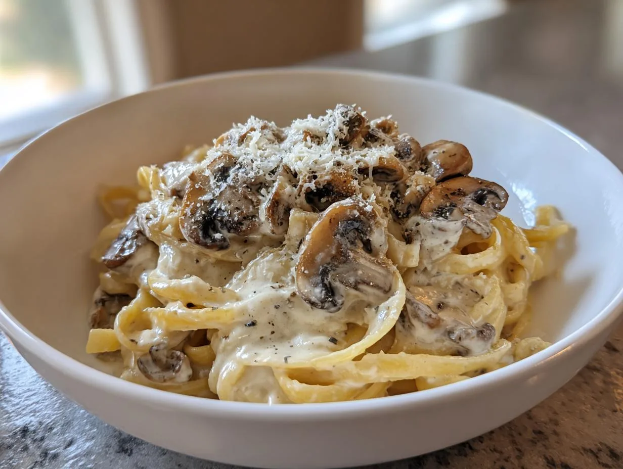 easy alfredo sauce with mushrooms