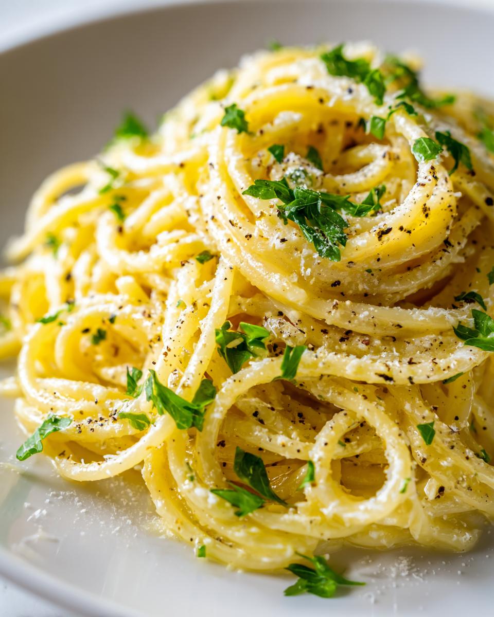 lemon butter pasta sauce - detail 1